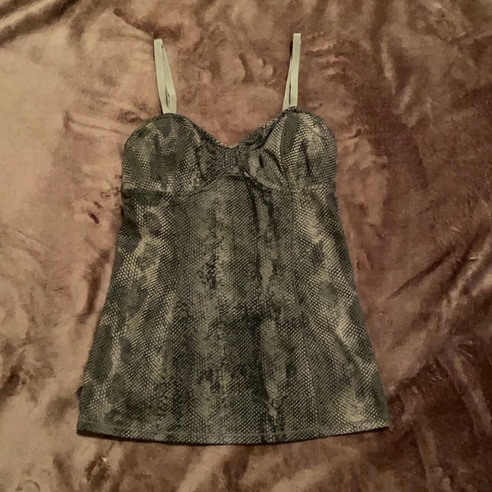 Aritzia Talula grey snake print bustier tank size S